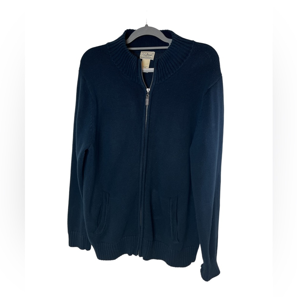 LL bean mens zip up‎ cardigan size large